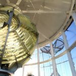 The old and new lanterns in the light room at the lighthouse of Bengtskär